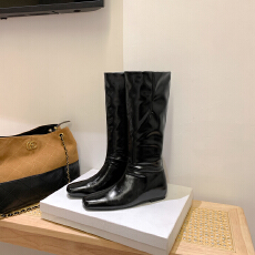 批发黑色长筒靴女2025秋季新款尖头内增高瘦瘦靴不过膝骑士靴子