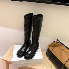 批发显瘦高筒骑士靴女2025年春秋季新款平底不过膝长筒靴马丁靴内增高