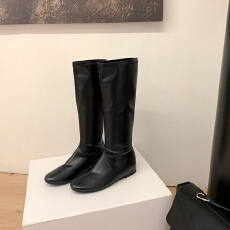 批发2025年新款 博主靴~3cm内增高中高筒弹力瘦瘦靴短靴女骑士长靴