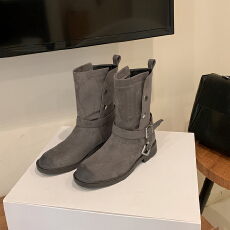 批发马丁靴女2025新款秋<b class='q'>冬</b>季西部牛仔靴美拉德复古粗跟短靴