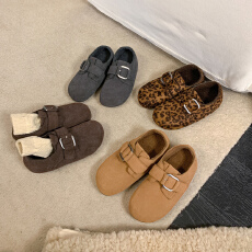 批发厚底内增高冬季加绒勃肯鞋女款2025新款全包绝美灰色勃肯女鞋