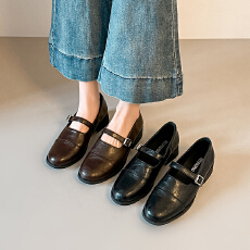 批发棕色乐福鞋女厚底2026新款春<b class='q'>夏</b>玛丽珍女鞋子法式单鞋小皮鞋