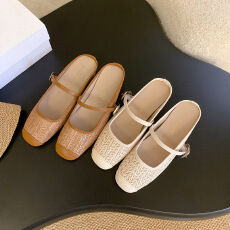 2026年新款式凉鞋 4cm增高版度假风编织凉拖女夏外穿一脚蹬懒人鞋