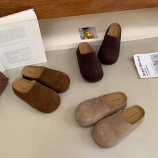 批发真皮全包内增高5厘米厚底法式复古小众博肯鞋拖鞋2025秋<b class='q'>冬</b>女鞋