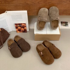 批发真皮全包内增高5厘米厚底法式复古小众博肯鞋拖鞋2025秋<b class='q'>冬</b>女鞋