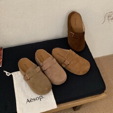 批发zuyaolan厚底一脚蹬勃肯鞋女2025年秋季新款复古包头半拖鞋