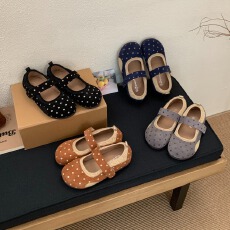 批发真皮ins风拼色波点玛丽珍内增高秋<b class='q'>冬</b>新款休闲百搭复古软底女鞋