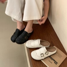 批发勃肯鞋厚底拖鞋女2026春夏款包头半拖鞋一脚蹬懒人鞋