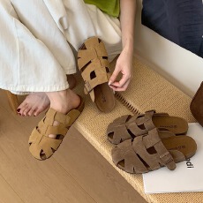 批发真皮复古配色软底内增高罗马透气防滑橡胶底勃肯鞋2026<b class='q'>春</b>夏款女鞋