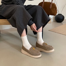 批发老钱风2026春季真皮编织一脚蹬渔夫鞋女百搭小众坡跟厚底包头拖鞋