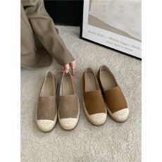 批发2026春爆款推荐 牛皮版 乐福鞋厚软底磨砂真皮渔夫女鞋 35-40码