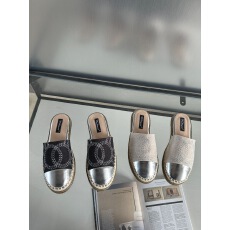 批发2025新款 草编包头半拖平底渔夫鞋女