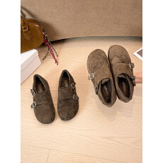 复古森系厚底勃肯鞋女2025秋冬新款懒人玛丽珍鞋豆豆鞋乐福鞋单女