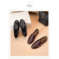 批发<b class='q'>复古</b>英伦风小皮鞋女2025冬季新款百搭休闲布洛克乐福鞋单鞋大码鞋