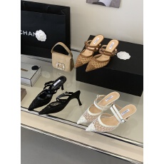 批发2026u新品尖头网纱一字带细高跟韩系高跟拖鞋外穿现货35-40