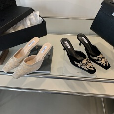 批发2026春<b class='q'>夏</b>新品刺绣中国风方头细跟高跟包头拖鞋凉鞋现货35-40