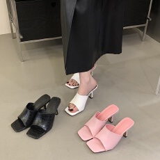 批发潮牌<b class='q'>欧美</b>方头凉鞋细跟高跟鞋一字拖鞋女外穿时尚凉拖2026夏季新款