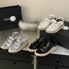 批发2026<b class='q'>简约</b>风多条带玛丽珍鞋女厚底坡跟编织松糕凉鞋百搭舒适