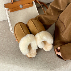 批发2025年新款包头半拖真皮真毛女鞋