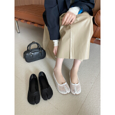 批发2025年新款猪蹄鞋渔网鞋平底单鞋女