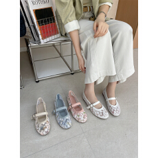 批发2026年新款<b class='q'>春</b>夏新款平底刺绣单鞋女鞋