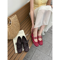 批发2026年新款时尚波点平底单鞋女鞋