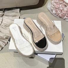 赵露思同款2026 时髦松糕厚底凉拖鞋女夏外穿透明凉高跟女鞋