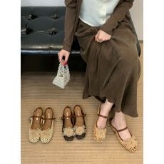 批发2025年<b class='q'>夏</b>季新款小众平底软底网面凉鞋半拖镂空舒适沙滩罗马鞋女