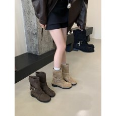 批发2025年秋季新款复古低跟美拉德短靴显瘦<b class='q'>韩版</b>靴女