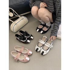 批发2026年春夏新款仙女风系带韩版浅口绸缎芭蕾舞单鞋女