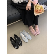 批发2026年夏季新款玛丽珍鞋女外穿<b class='q'>百搭</b>软底网面水钻单鞋女