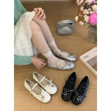 批发2026年春夏新款仙女风韩版浅口休闲舒适软底芭蕾舞单鞋女