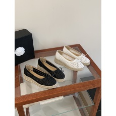 批发2026年夏季新款镂空麻底蝴蝶结女百搭软底网面坡跟单鞋女