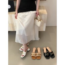2026年夏季新款粗跟一字拖韩版外穿凉拖鞋女