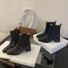 批发<b class='q'>简约</b>方头粗跟松紧短靴马丁靴百搭切尔西靴