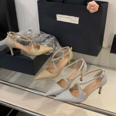 批发新款超美的闪闪交叉带凉鞋女气质不累脚超高跟御姐性感宴会单鞋