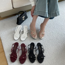 批发白百何同款华尔兹凉拖鞋猫跟夏季新款法式婚鞋细高跟鞋