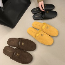 批发miu系时髦包头懒人一脚蹬穆勒平底拖鞋女春夏<b class='q'>秋</b>新款外穿