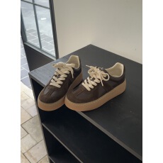 批发手工定制真皮厚底德训鞋女运动休闲阿甘鞋复古<b class='q'>百搭</b>板鞋单鞋