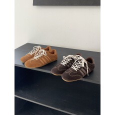 批发牛皮复古棕色德训鞋女2025新款<b class='q'>百搭</b>透气休闲轻便舒适运动板鞋女鞋