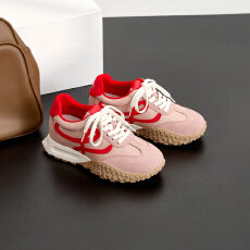 批发真皮厚底<b class='q'>明星</b>同款大头鞋系带休闲运动阿甘德训鞋女