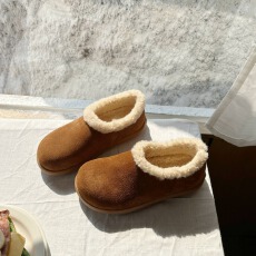 勃肯鞋女加绒加厚保暖豆豆鞋2025新款冬季雪地靴棉鞋毛毛鞋子