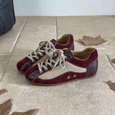 批发真皮内增高芭蕾德训鞋女2025秋季新款美拉德系带<b class='q'>休闲</b>阿甘鞋