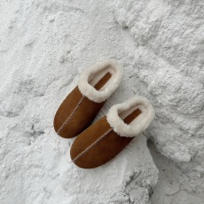 批发真皮雪地靴女款外穿厚底增高毛毛鞋加绒加厚包头棉拖鞋