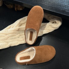 批发加绒加厚勃肯鞋女外穿2025新款<b class='q'>冬</b>季包头棉拖懒人雪地靴