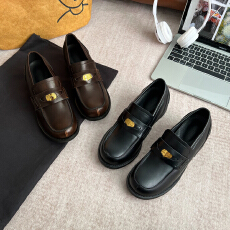 复古粗跟厚底英伦风小皮鞋