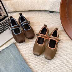 批发复古潮流扣带平底<b class='q'>休闲</b>单鞋