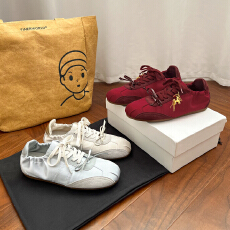 批发真皮拼绸缎小众复古色百搭<b class='q'>休闲</b>运动阿甘鞋增高3公分