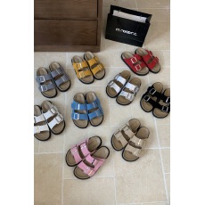 批发真皮复古百搭休闲舒适磨砂拖鞋增高3.5公分