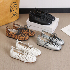 批发复古风绑带休闲潮流一脚蹬懒人单鞋增高4公分